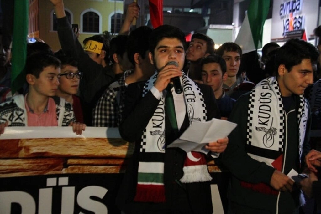 Samsun İmam Hatip Lisesi öğrencileri'nden Mescid-i Aksa yürüyüşü - Resim 15