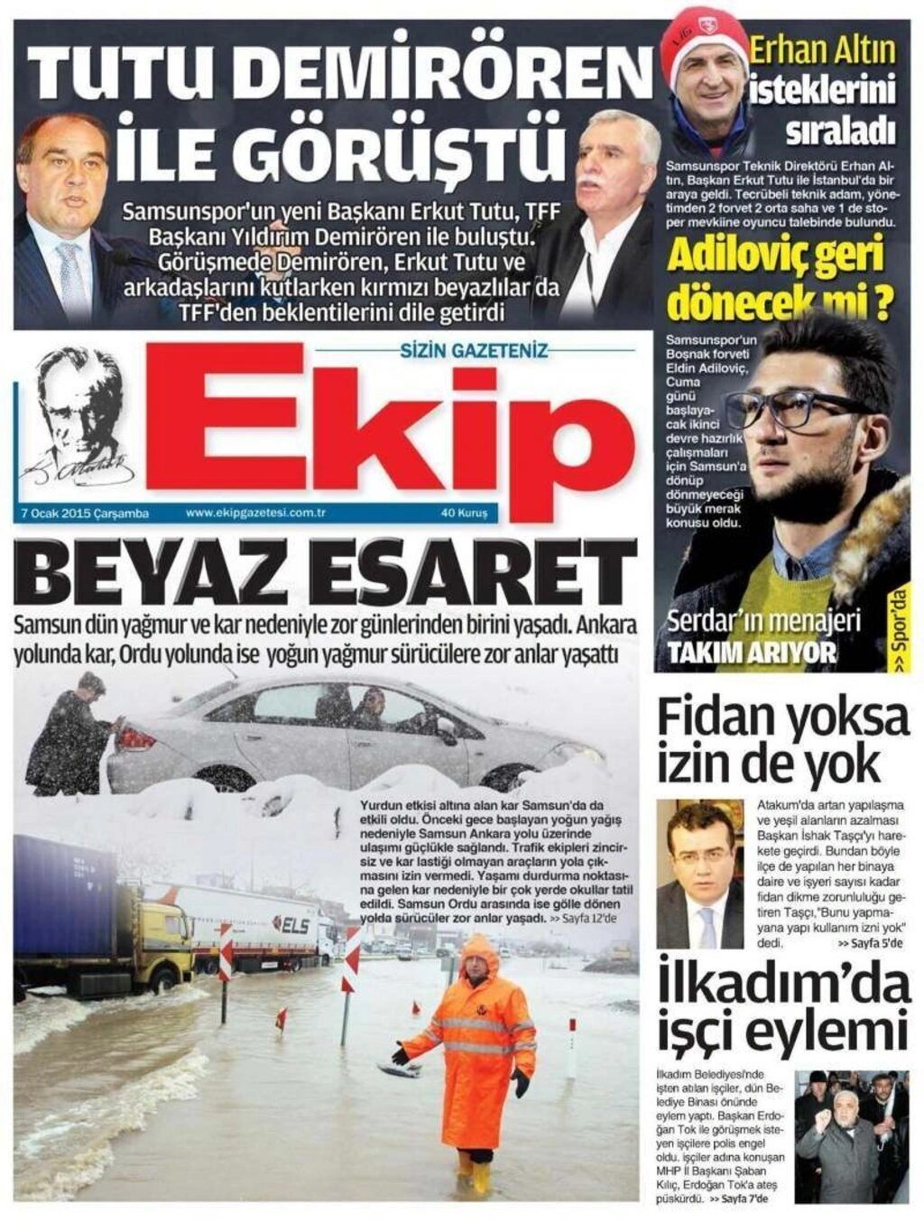 8 Ocak Perşembe Samsun'un yerel gazeteleri - Resim 3