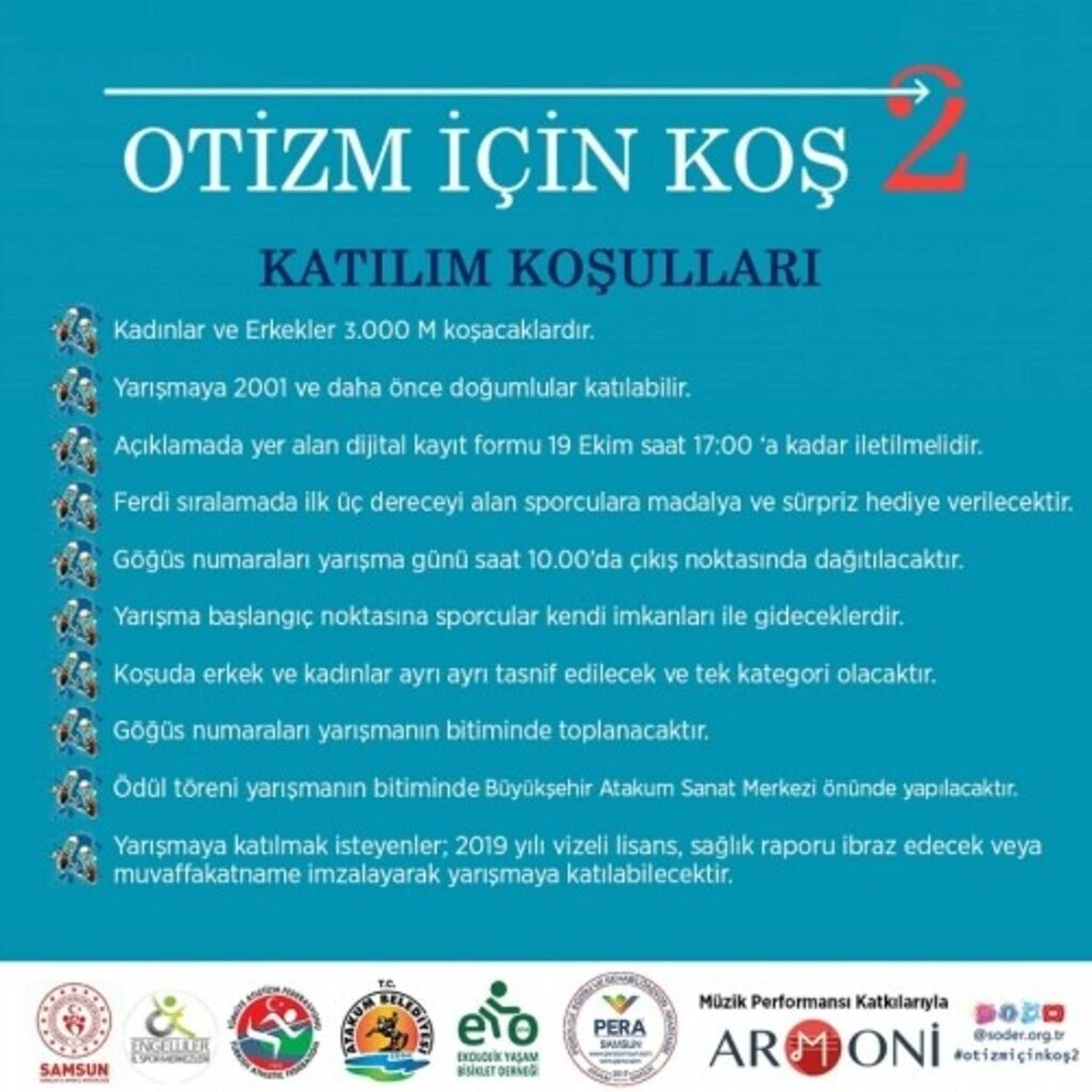 Otizm için koş etkinliği Samsun'da yapılacak! - Resim 3