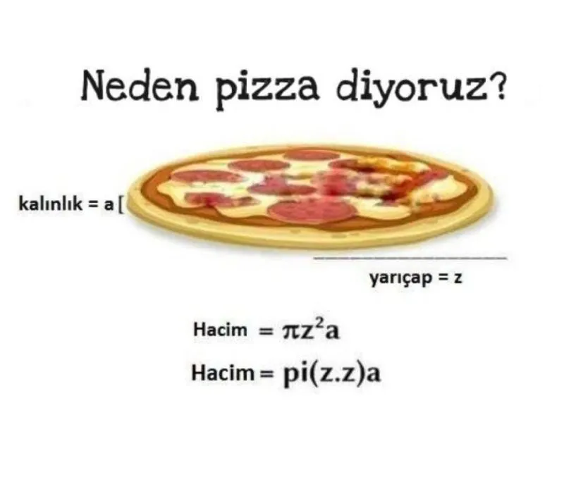 Neden pizza diyoruz? Pizzanın Matematik Formülü Şaşırtıyor - İlginç bilgiler sayfası Neden pizza diyoruz? Pizzanın Matematik Formülü Şaşırtıyor - İlginç bilgiler sayfası