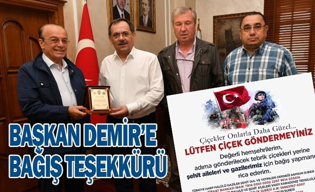 Başkan Mustafa Demir'e bağış teşekkürü