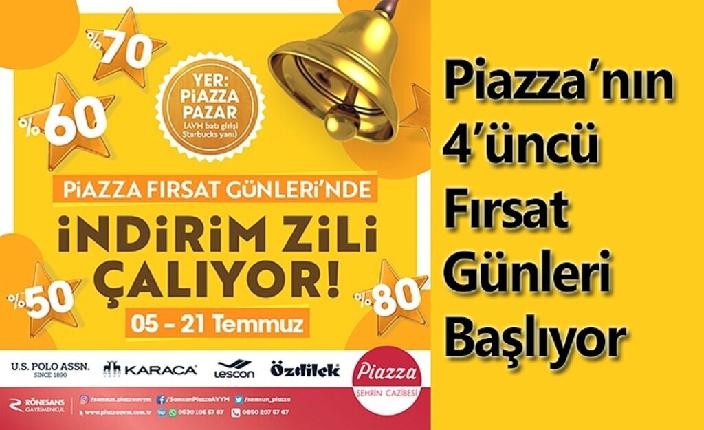 Piazza Pazar’da indirim zili çalıyor