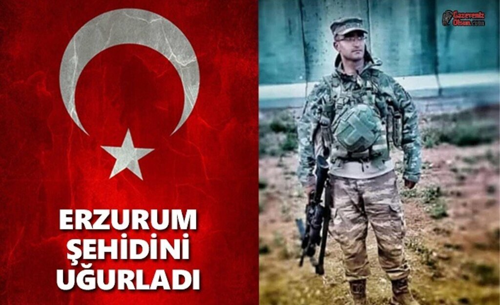 Erzurum'da Şehidi Binler Uğurladı