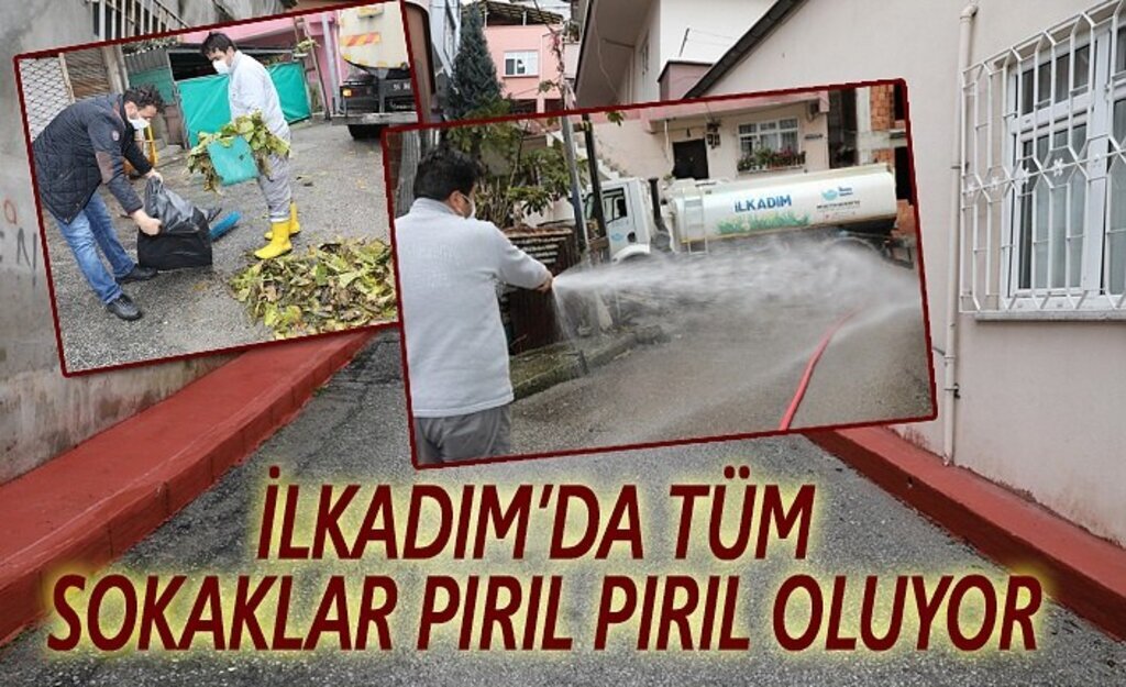 Temizlik sokaklarda başlar uygulaması ile İlkadım'da sokaklar pırıl pırıl