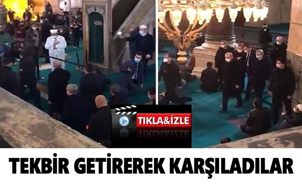 Cumhurbaşkanı Erdoğan tekbirlerle karşılandı, Erdoğan Ayasofya Cuma Namazı