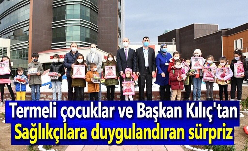 Termeli çocuklar ve Başkan Kılıç'tan, sağlıkçılara duygulandıran sürpriz