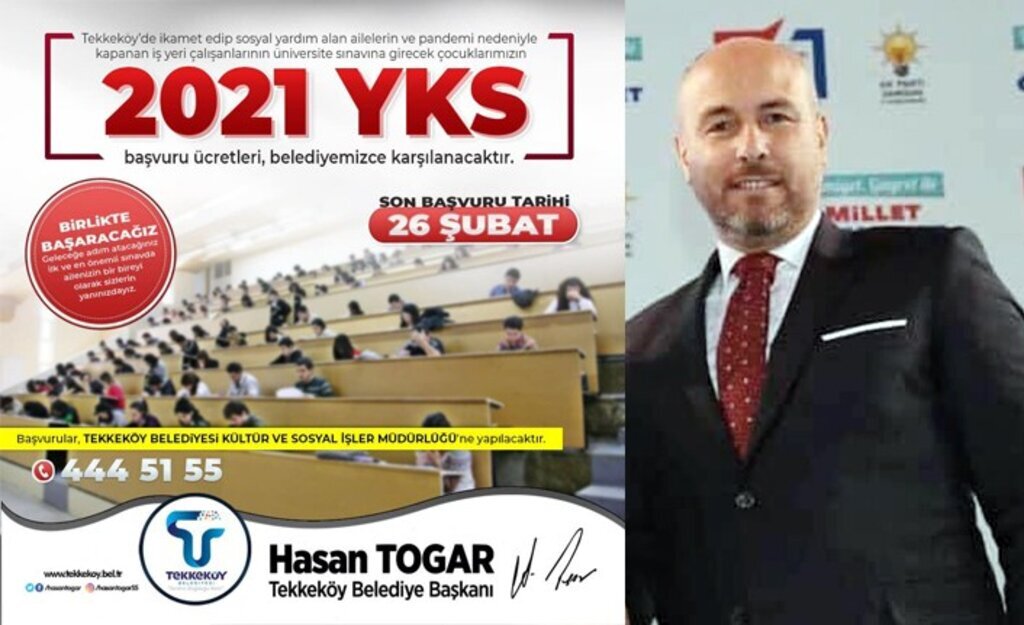 Tekkeköy Belediyesi'nden YKS desteği - Başkan Togar : Ailenizin bir bireyi olarak sizlerin yanındayız