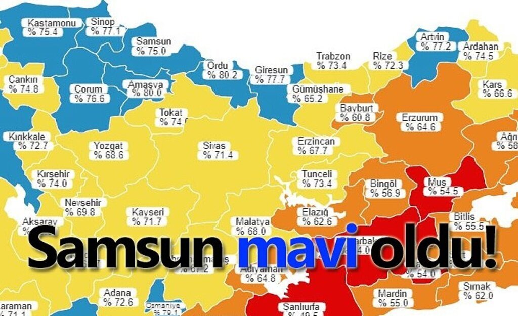 Samsun mavi oldu, Vali Dağlı'dan teşekkür
