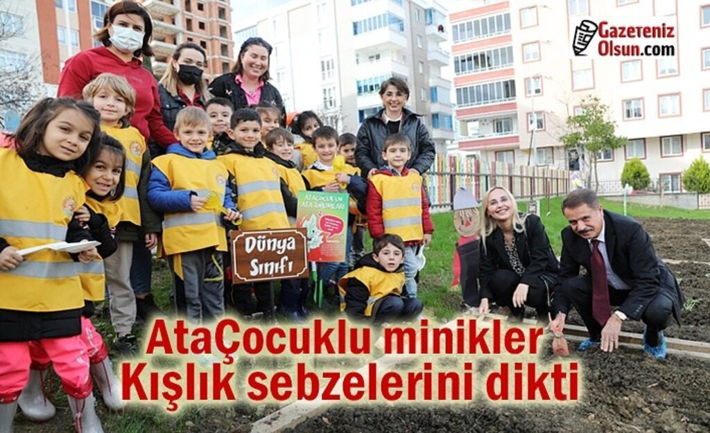 AtaÇocuklu minikler kışlık sebzelerini dikti