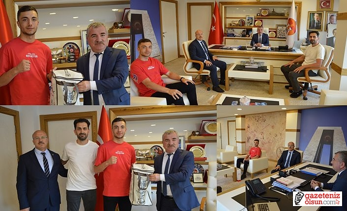 Genç Şampiyondan Havza Belediye Başkanı Özdemir’e ziyaret