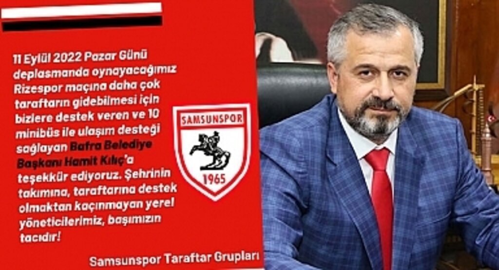 Samsunspor Taraftar Grupları'ndan Başkan Kılıç'a teşekkür