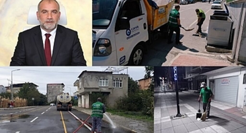 Canik Belediyesi temizlikte yoğun çalışıyor 