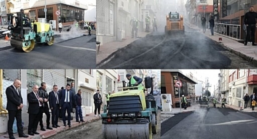 İlkadım'da sıcak asfalt serim çalışmaları devam ediyor