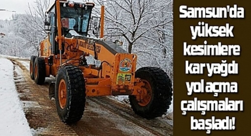Samsun'un yüksek kesimlerinde kar yağışı etkili oldu
