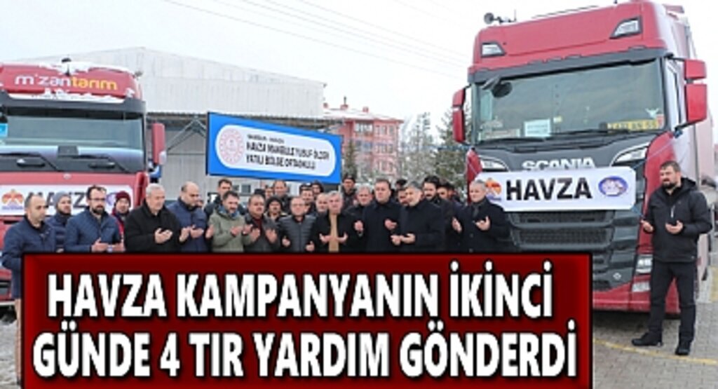 Havza kampanyanın ikinci günde 4 tır yardım gönderdi