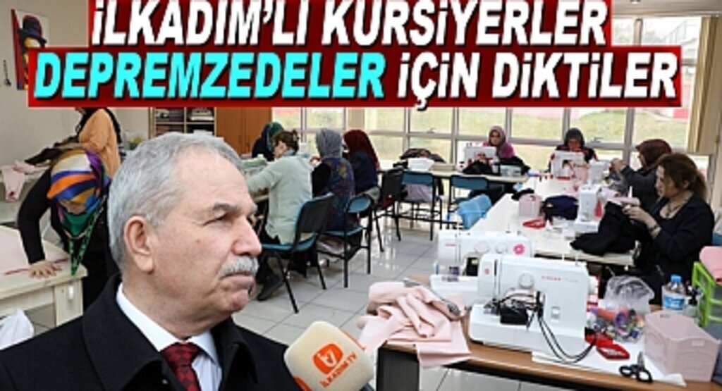 ilkadımlı Kursiyerler Depremzedeler için Kışlık Giysi Diktiler