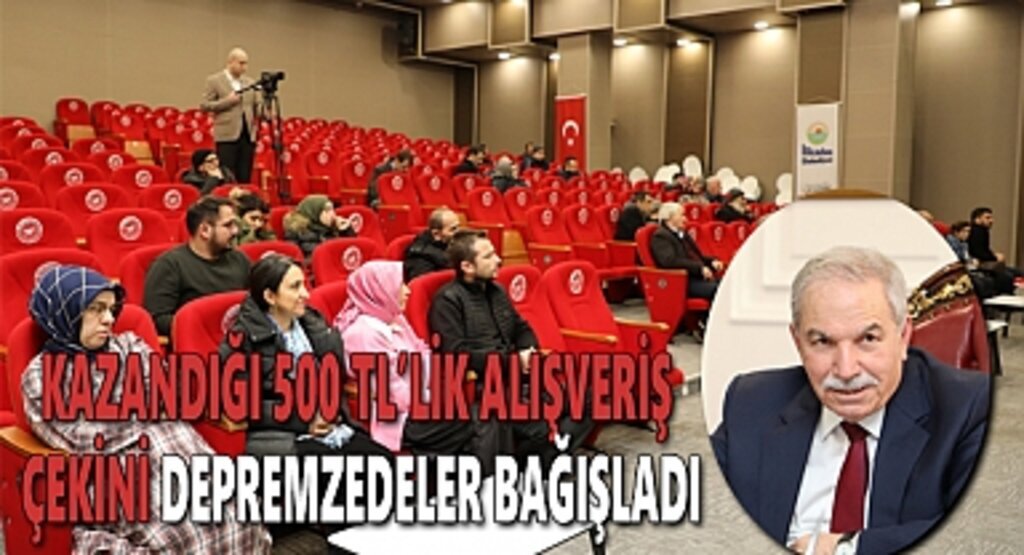 Kazandığı 500 TL'lik alışveriş çekini depremzedelere bağışladı