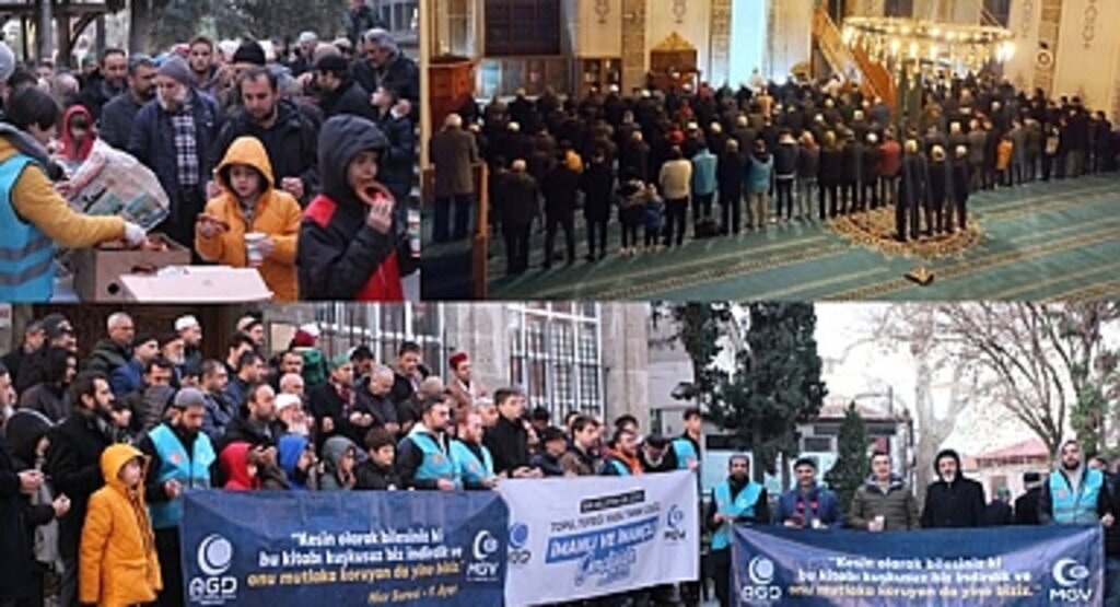 Samsun'da baba oğul, dede torun sabah namazında buluştu