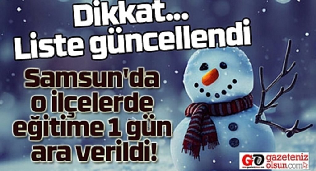 Samsun'da hangi ilçelerde okullara kar tatili var? Liste güncellendi Samsun'da hangi okullar tatil?