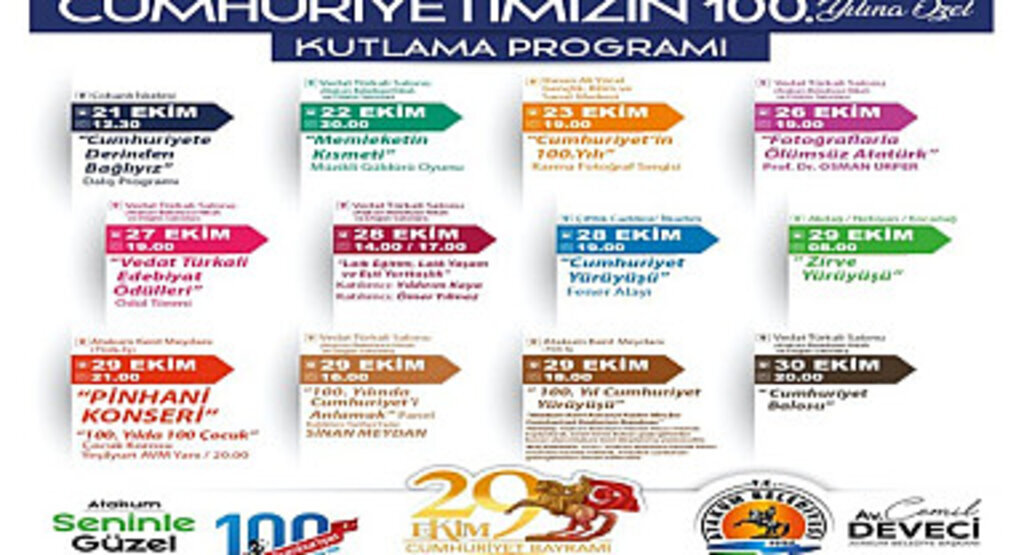 Atakum’da Cumhuriyet’in 100. Yılına özel program