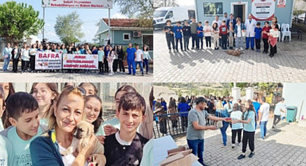 Bafralı öğrencilerden Dünya Hayvanları Koruma Günü’nde barınak ziyareti