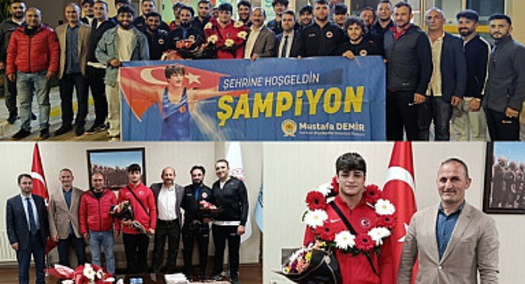 Güreşçi Alperen Berber çiçeklerle karşılandık