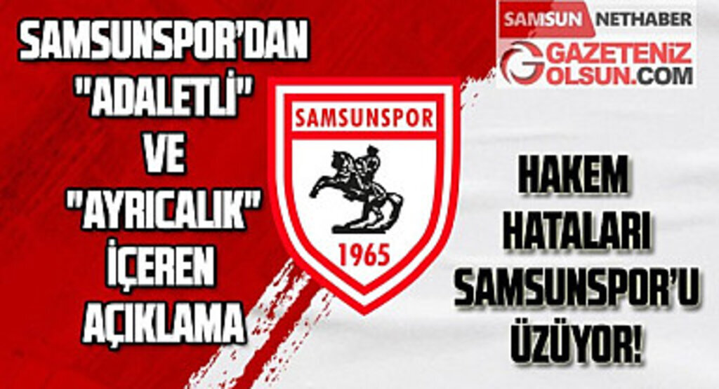 Samsunspor haksız yere verilen kararları örnek gösterdi!
