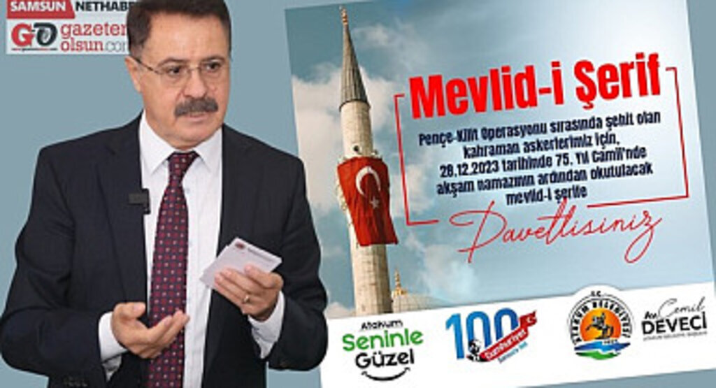 Atakum Belediyesi'nden şehitler için mevlit programı