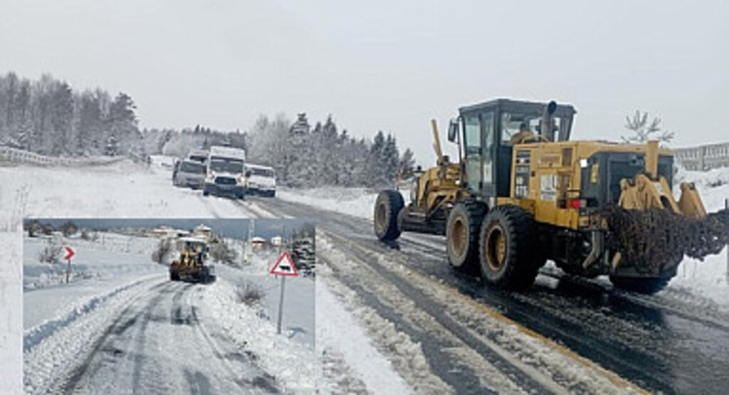 Samsun'un yüksek kesimlerinde karla mücadele