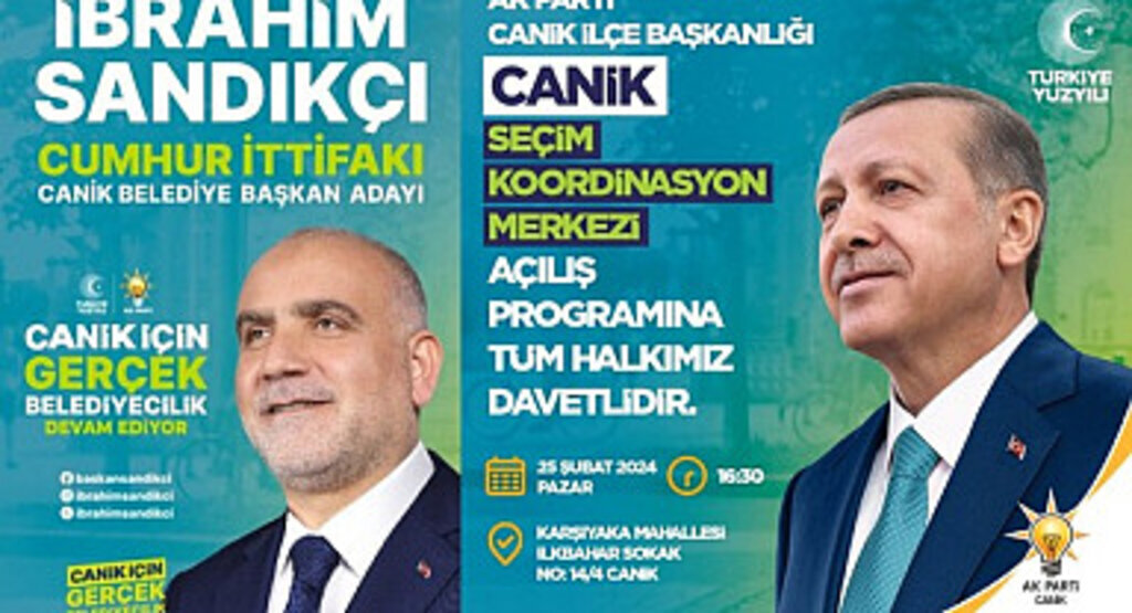 Canik Seçim Koordinasyon Merkezi Açılıyor! Başkan Sandıkçı’dan Davet