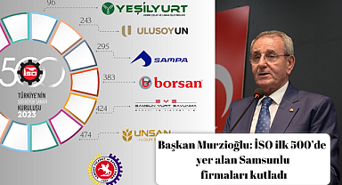 Başkan Murzioğlu: İSO ilk 500'de yer alan Samsunlu firmaları kutladı 