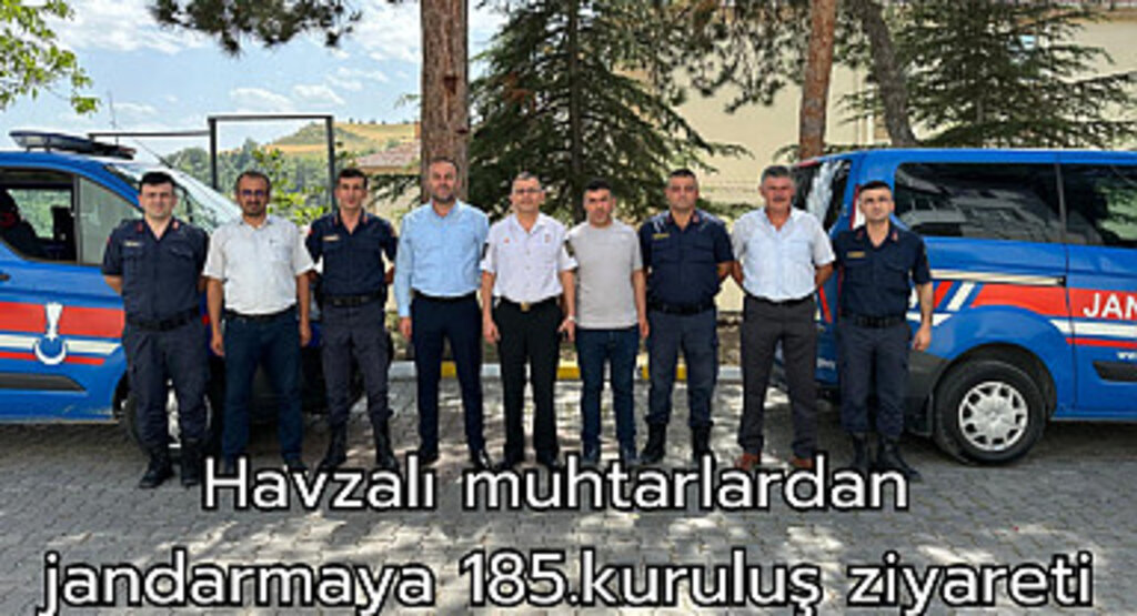 Havzalı muhtarlardan jandarmaya 185.kuruluş ziyareti