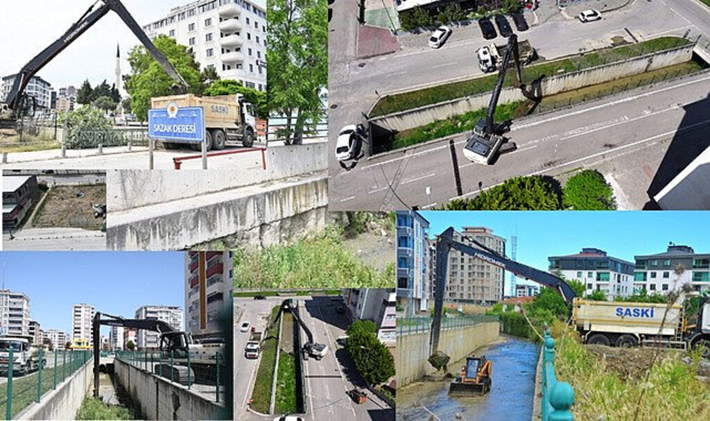 Yağmur sularını denize tahliye eden kanal ve dere yatakları temizleniyor