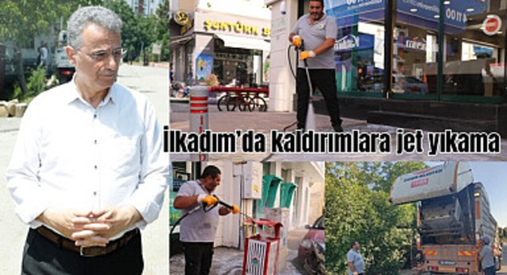 İlkadım’da kaldırımlara jet yıkama