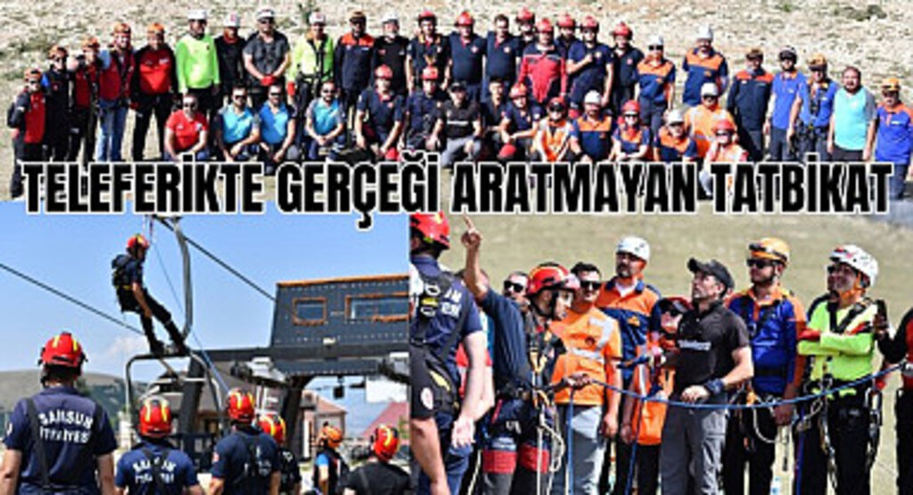 İtfaiye ekiplerinden teleferikte gerçeği aratmayan tatbikat