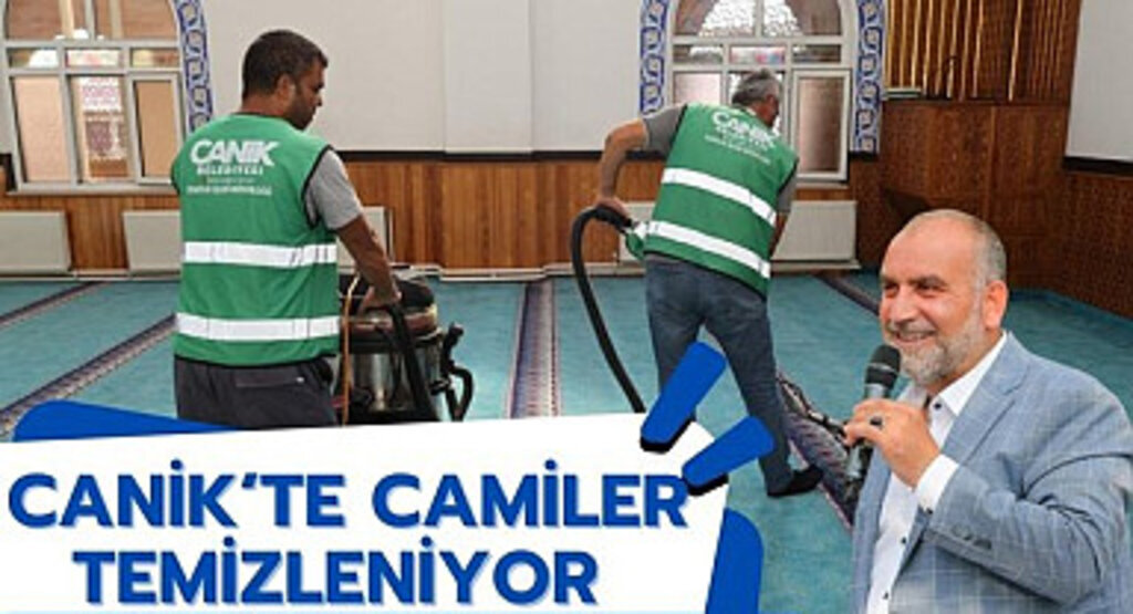Canik Belediyesi ilçedeki camileri büyük bir özenle temizliyor
