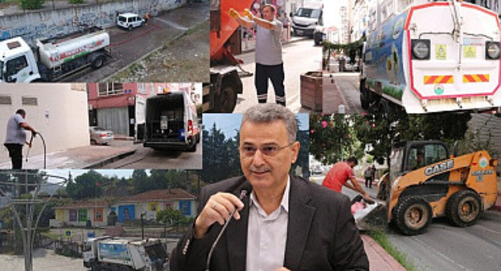 İlkadım Belediyesi temizlik ekipleri sahada