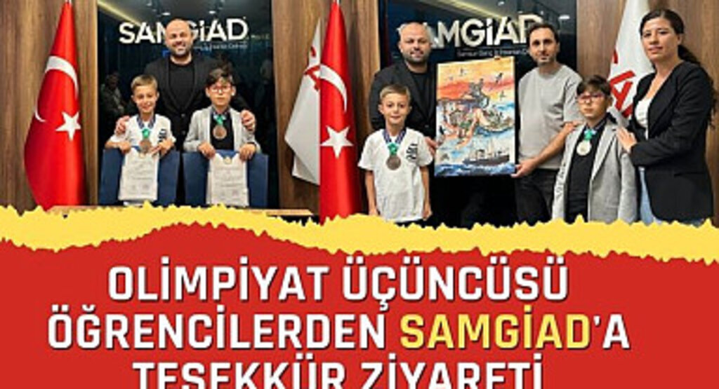 Olimpiyat üçüncüsü öğrencilerden SAMGİAD'a teşekkür ziyareti