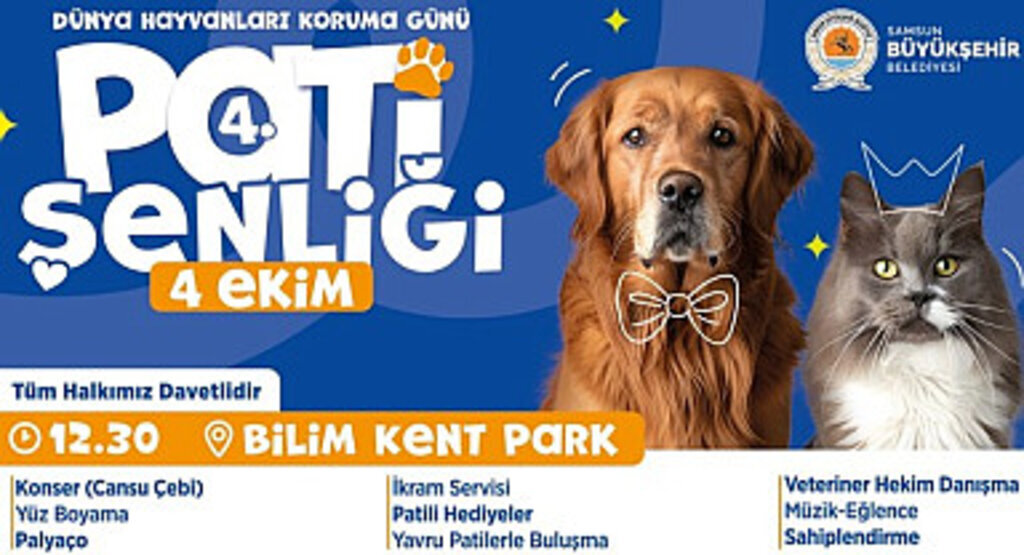 Samsun Büyükşehir Belediyesi Pati Şenliği düzenliyor