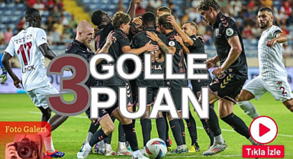 Samsunspor zorlu Hatay deplasmanından 3 puanı 3 gol ile aldı