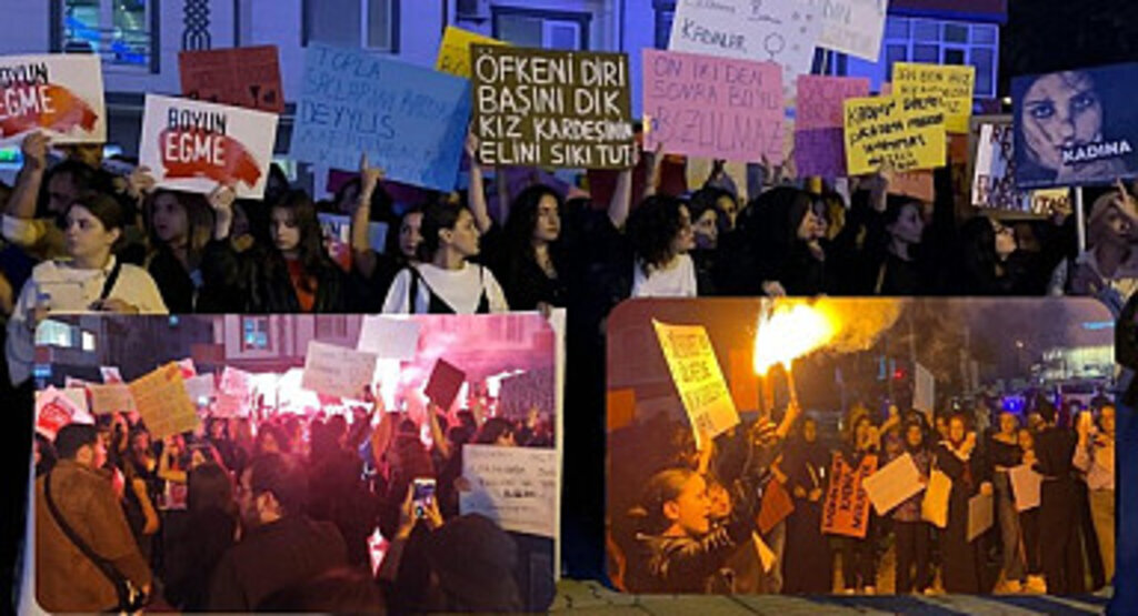 Samsun'da üniversiteli gençler kadın cinayetlerini protesto etti