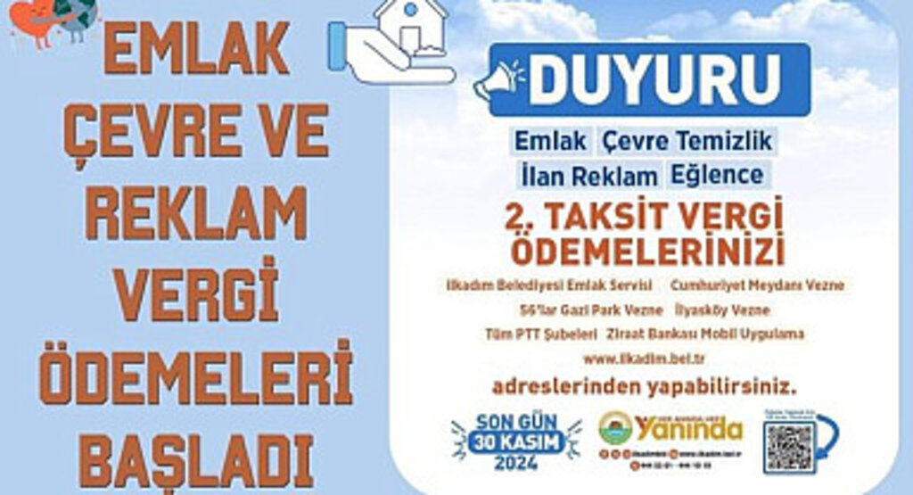 Emlak Çevre ve Reklam Vergi Ödemeleri Başladı