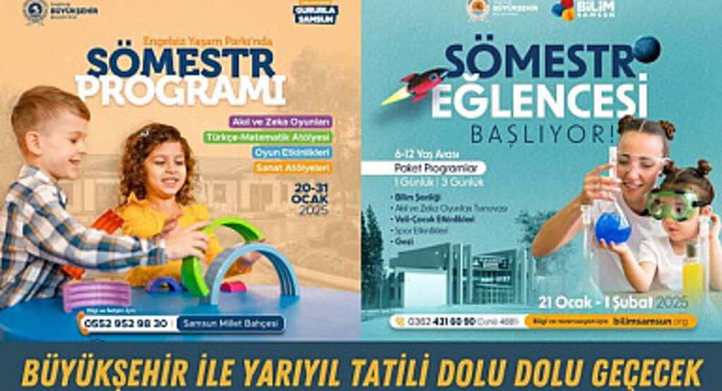 Samsun Büyükşehir Belediyesi'nden öğrencilere dopdolu yarıyıl tatili