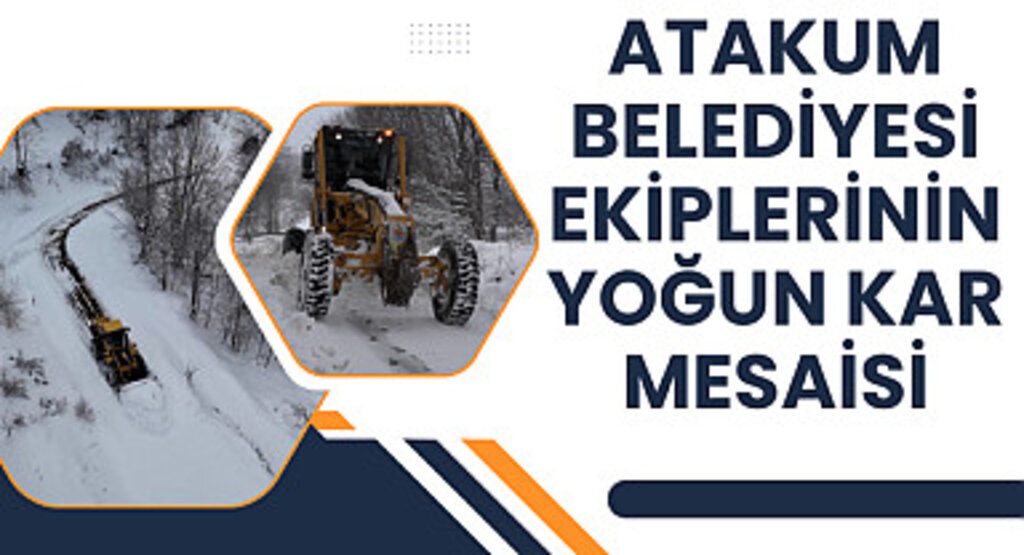 Atakum Belediyesi ekiplerinin yoğun kar mesaisi