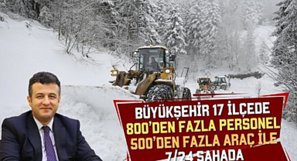 Büyükşehir Belediyesi 7-24 Kar Hizmetine Devam Ediyor