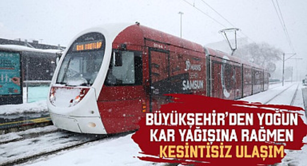 Büyükşehir Belediyesi Yoğun Kar Yağışına Rağmen Kesintisiz Ulaşım Sağladı