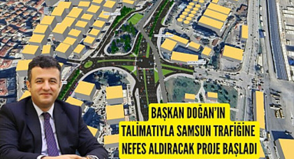 Samsun'da Gençlik Parkı Kavşağı ve Liman Kavşağı'nda geometrik düzenleme çalışması