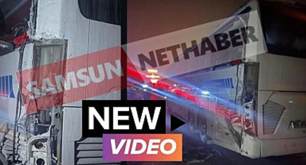 Göztepe maçına giden Samsunspor taraftarlarını taşıyan otobüs kaza yaptı