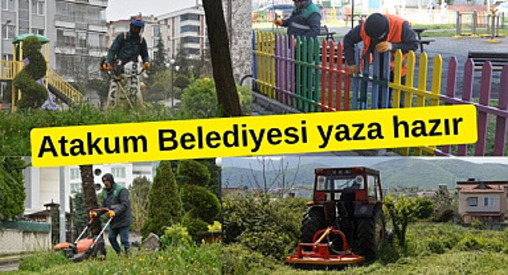 Ot canavarı Atakum'da yabani otları hızlı ve seri şekilde temizliyor!