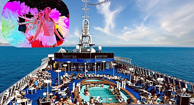 Yüzen eğlence merkezi Miray Cruises de dans gösterileri